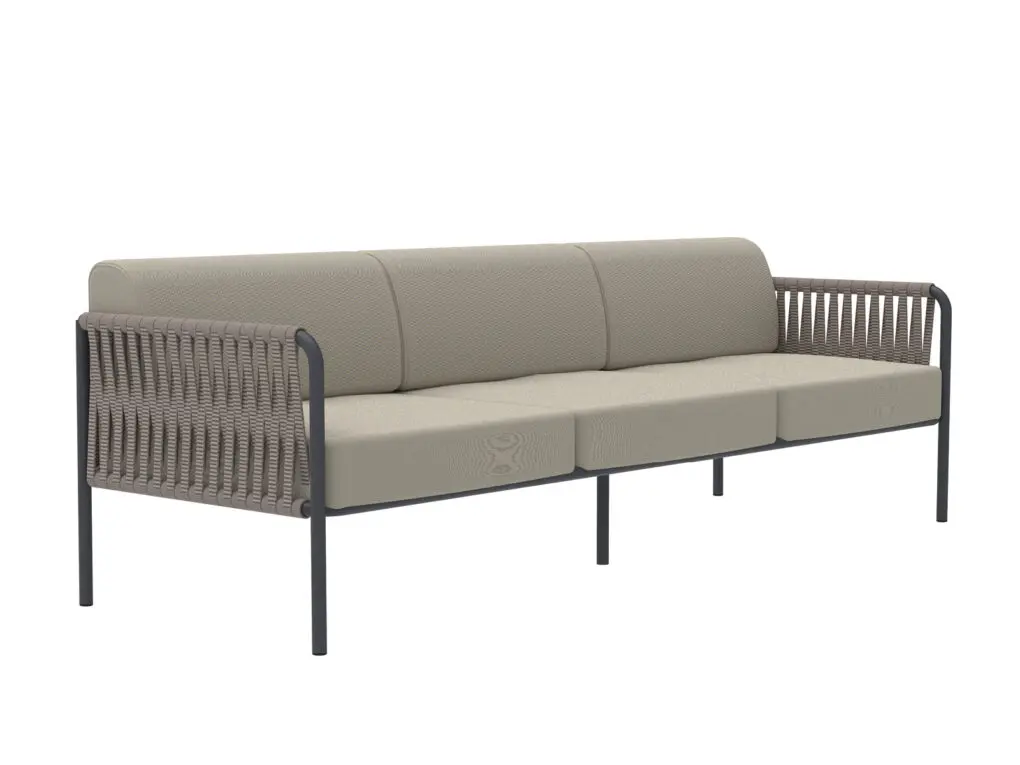 DIVANO CON BRACCIOLI KEY WEST 3 POSTI CON CUSCINI BUSINESS