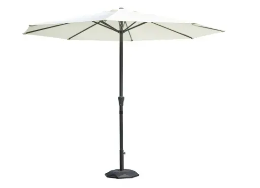 [PX11206] OMBRELLONE MONTANA  3M TONDO CON MANOVELLA BIANCO 5066